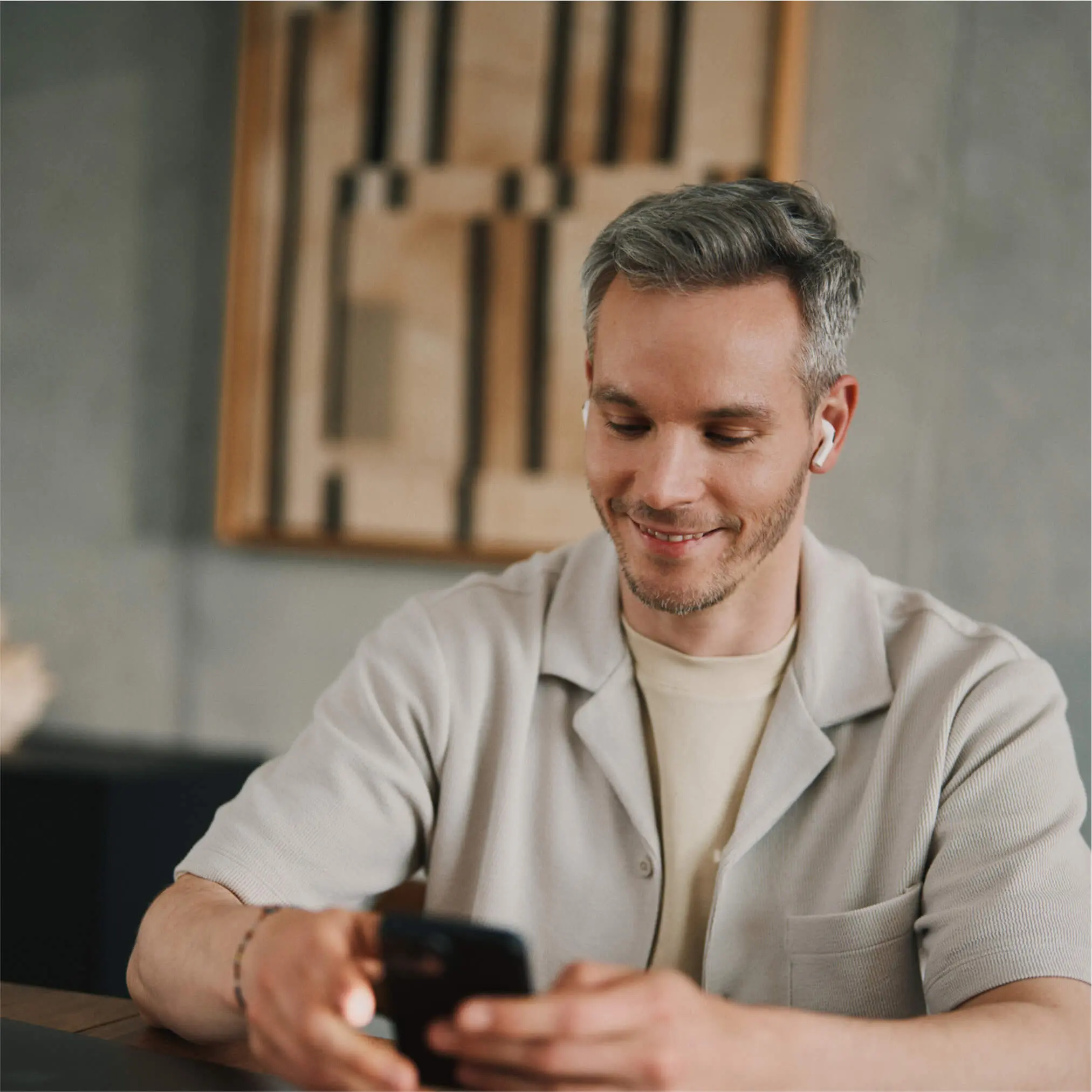 Relaxed smiling man
